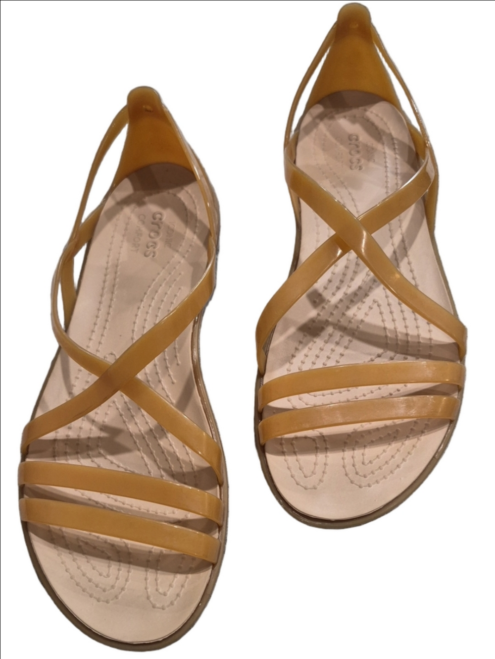 Crocs Isabella Strappy Jelly Sandals Yellow Tan Size 7